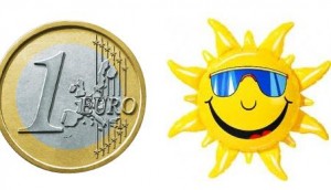 Euro in der Sonne verbraten