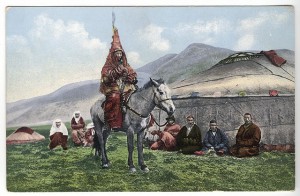 Kazakh Woman on Horse
