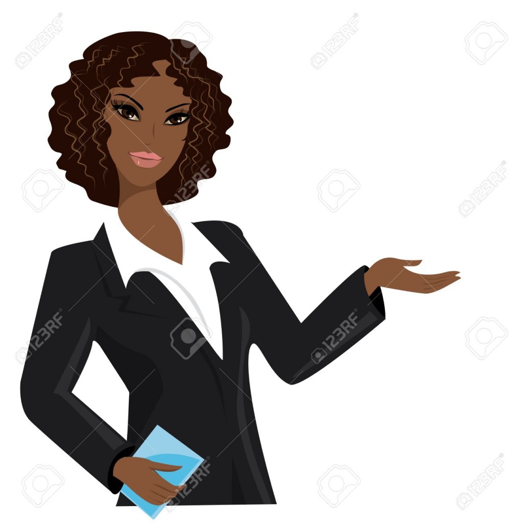 African Business Woman cartoon vector illustration