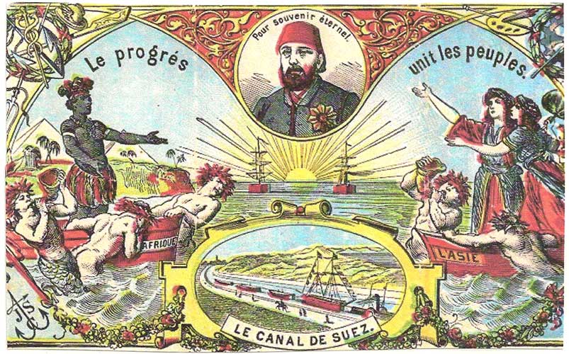 Commemerative booklet celebrating the opening of the Suez Canal. Depected: Khedive Ismail of Egypt and Sudan.