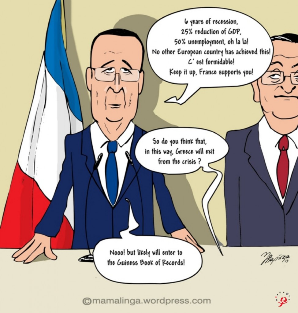 Francois Hollande visited Greece and expressed his support