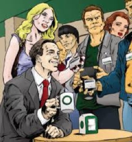 Talking at Starbucks