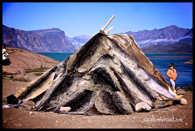 Inuit tent of seal skins 